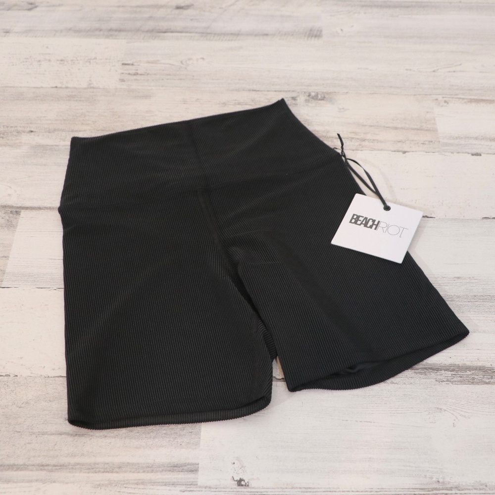 Beach Riot Core Collection Ribbed Bike Short Black Small NEW - Picture 3 of 7